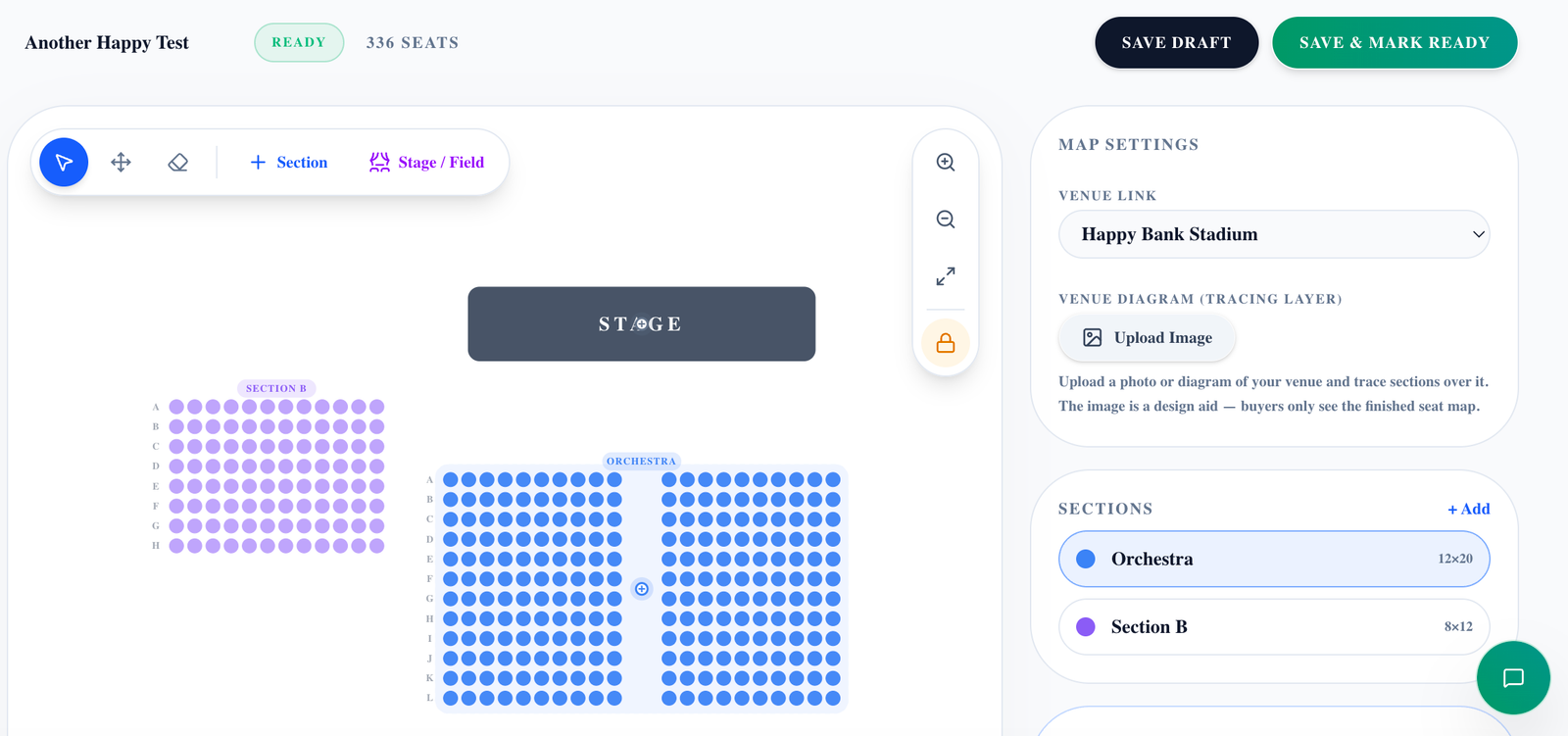 Reserved seating map builder
